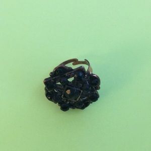Vtg style copper ring with dark brown color stones
